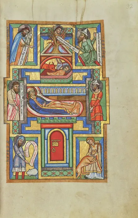 Framed Print : The Nativity; Stammheim Missal, probably 1170s. Creator: Unknown Framed Print : The Nativity; Stammheim Missal, probably 1170s. Creator: Unknown