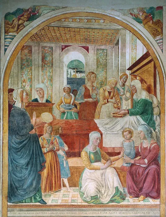 Framed Print : The Nativity of the Virgin, 1491. Creator: Gozzoli; Benozzo (ca 1420-1497) Framed Print : The Nativity of the Virgin, 1491. Creator: Gozzoli; Benozzo (ca 1420-1497)