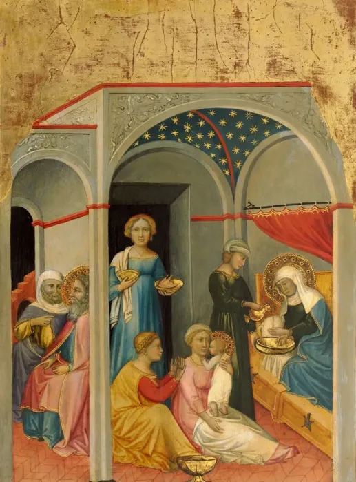 Framed Print : The Nativity of the Virgin, c. 1400 / 1405. Creator: Andrea di Bartolo Framed Print : The Nativity of the Virgin, c. 1400 / 1405. Creator: Andrea di Bartolo