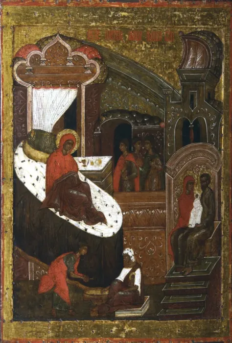 Framed Print : The Nativity of the Virgin, second half of the16th century Framed Print : The Nativity of the Virgin, second half of the16th century