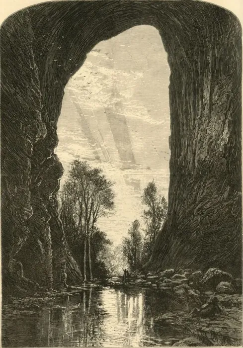 Framed Print : Under the Natural Bridge, 1872. Creator: J. Augustus Bogert Framed Print : Under the Natural Bridge, 1872. Creator: J. Augustus Bogert