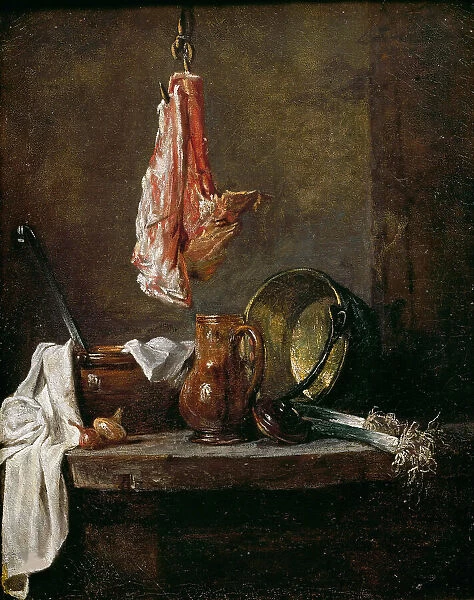 Nature morte au carré de viande, 1730. Creator: Chardin, Jean-Baptiste Siméon (1699-1779)