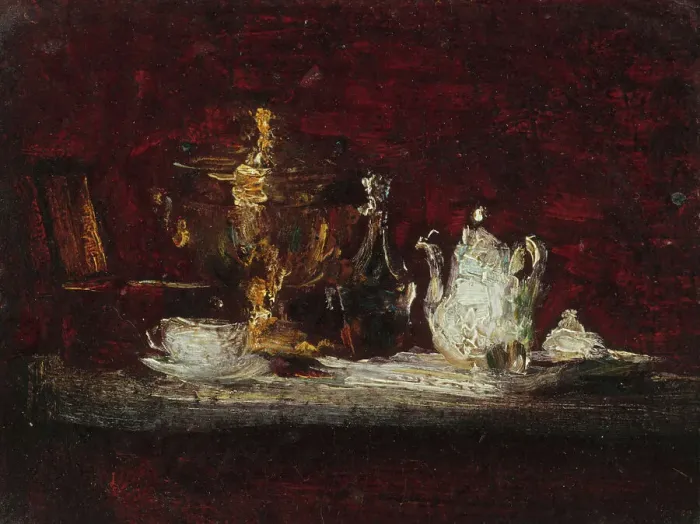 Framed Print : Nature morte au samovar, between 1866 and 1872. Creator: Henri Fantin-Latour Framed Print : Nature morte au samovar, between 1866 and 1872. Creator: Henri Fantin-Latour