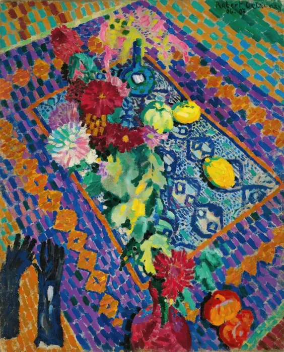 Framed Print : Nature morte aux gants, 1906-1907. Creator: Delaunay, Robert (1885-1941) Framed Print : Nature morte aux gants, 1906-1907. Creator: Delaunay, Robert (1885-1941)