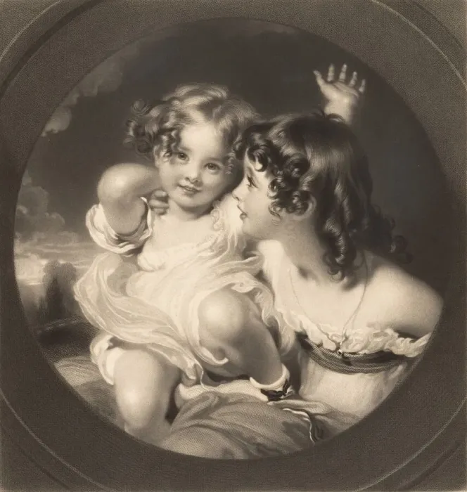 Framed Print : Nature (The Calmady Children), 1835. Creator: Samuel Cousins Framed Print : Nature (The Calmady Children), 1835. Creator: Samuel Cousins