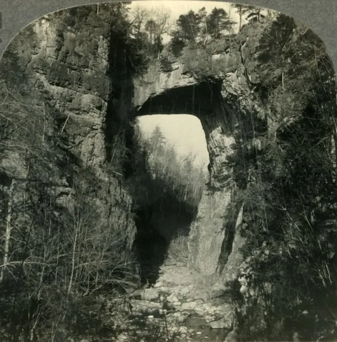 Framed Print : One of Natures Curiosities, the Natural Bridge in Virginia, c1930s. Creator: Unknown Framed Print : One of Natures Curiosities, the Natural Bridge in Virginia, c1930s. Creator: Unknown