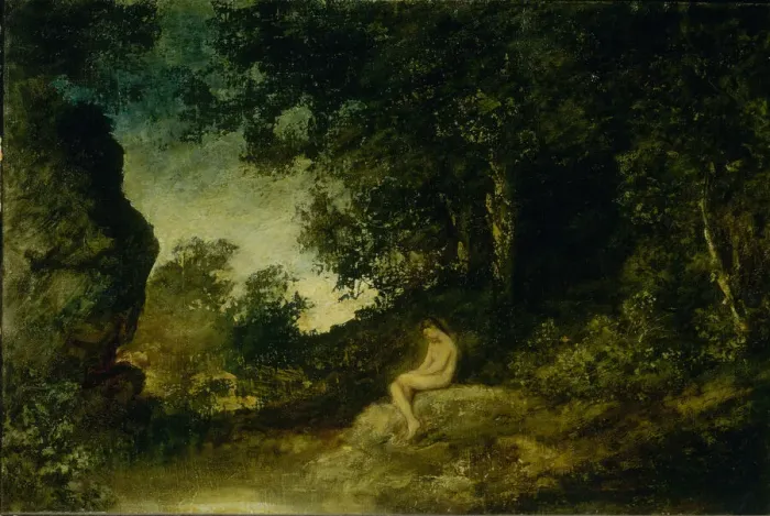 Framed Print : At Natures Mirror, ca. 1880. Creator: Ralph Blakelock Framed Print : At Natures Mirror, ca. 1880. Creator: Ralph Blakelock