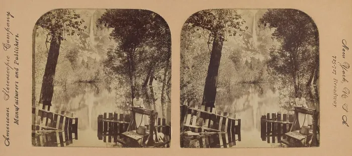 Framed Print : Nature's Mirror, Yosemite Falls, California, U.S.A. 1902. Creator: RY Young Framed Print : Nature's Mirror, Yosemite Falls, California, U.S.A. 1902. Creator: RY Young