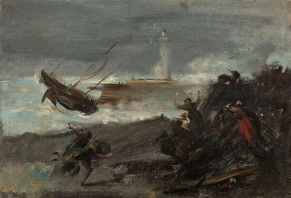 Naufrage dans le port de Dieppe, 1873. Creator: Jean-Baptiste Carpeaux