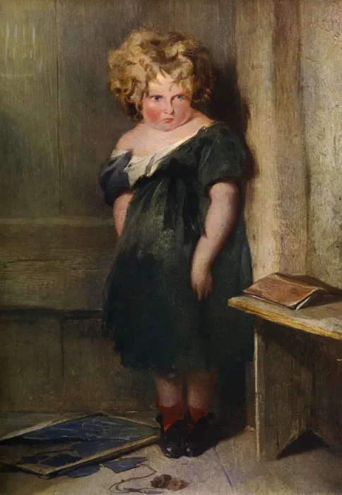 Framed Print : A Naughty Child, 19th century, (1912). Artist: Edwin Henry Landseer Framed Print : A Naughty Child, 19th century, (1912). Artist: Edwin Henry Landseer