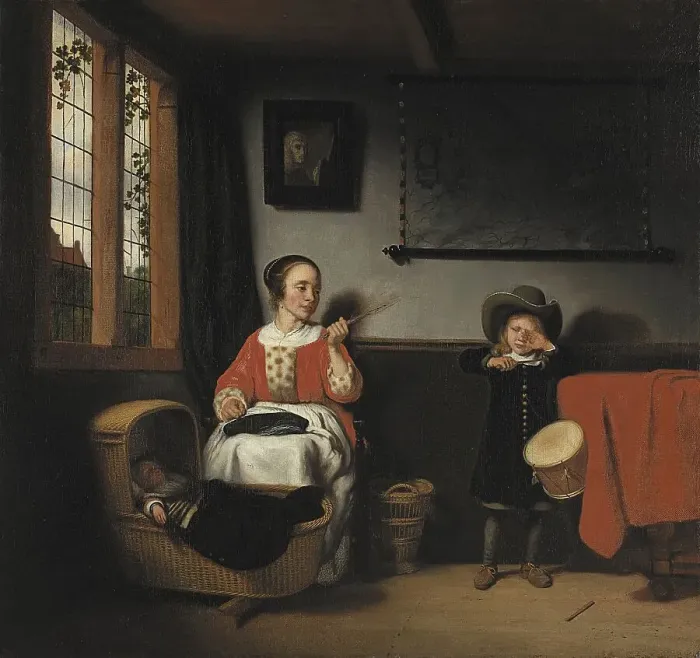 Framed Print : The Naughty Drummer, 1655. Creator: Nicolaes Maes Framed Print : The Naughty Drummer, 1655. Creator: Nicolaes Maes