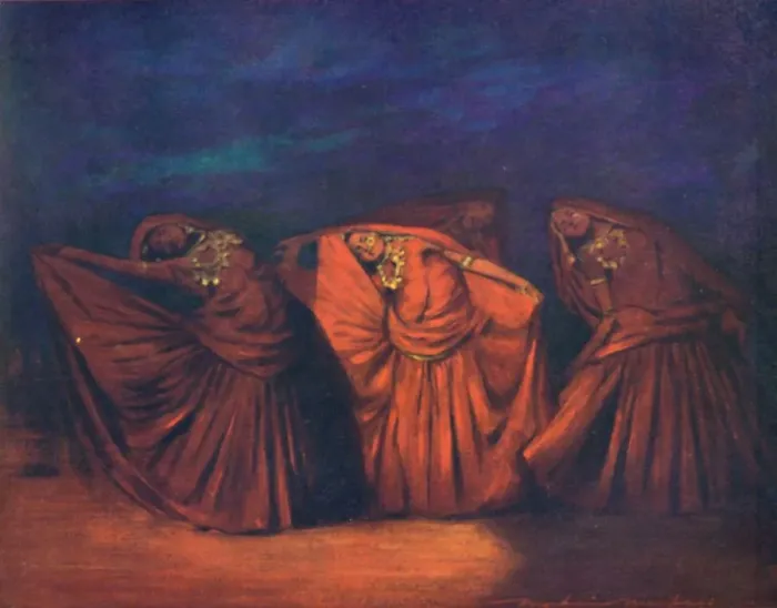 Framed Print : Nautch Girls, 1903. Artist: Mortimer L Menpes Framed Print : Nautch Girls, 1903. Artist: Mortimer L Menpes