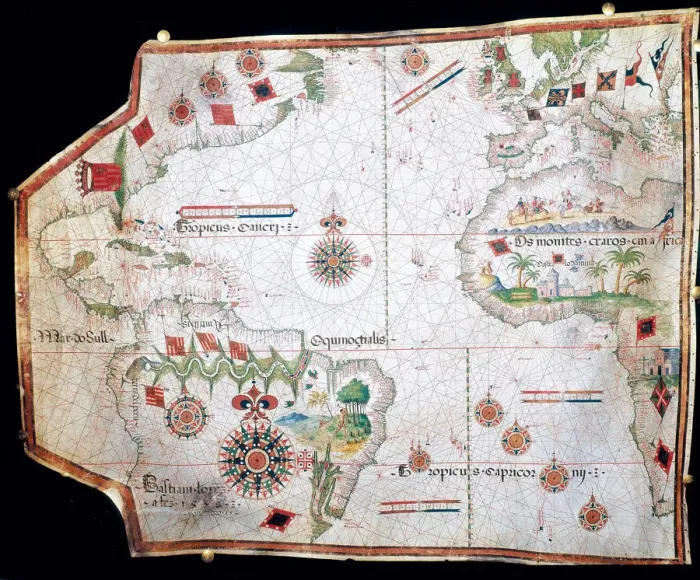 Framed Print : Nautical chart, 1558 Framed Print : Nautical chart, 1558