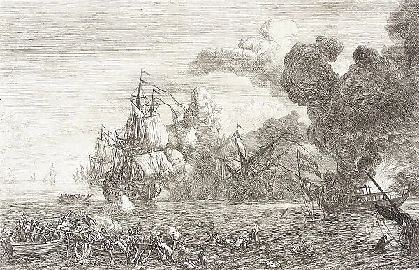 Naval Battle, 1753. Creator: Adriaen Manglard