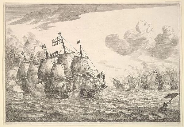 Naval Battle, 17th century. Creator: Reinier Zeeman