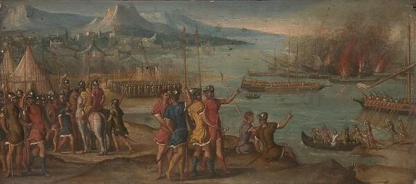 A Naval Battle, c. 1580. Artist: Italian master