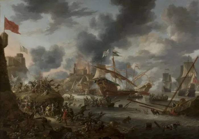 Framed Print : A naval battle between Christians and Turks, 1657 Framed Print : A naval battle between Christians and Turks, 1657