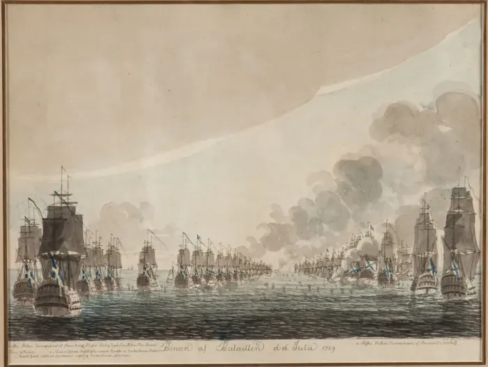 Framed Print : The naval Battle of Oland on 26 July 1789. Creator: Cumelin, Johan Petter (1764-1820) Framed Print : The naval Battle of Oland on 26 July 1789. Creator: Cumelin, Johan Petter (1764-1820)