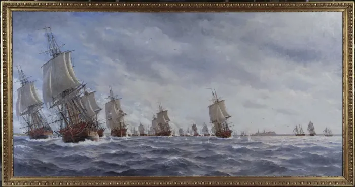 Framed Print : The naval Battle of Reval on 13 May 1790. Creator: Hagg, Jacob (1839-1931) Framed Print : The naval Battle of Reval on 13 May 1790. Creator: Hagg, Jacob (1839-1931)