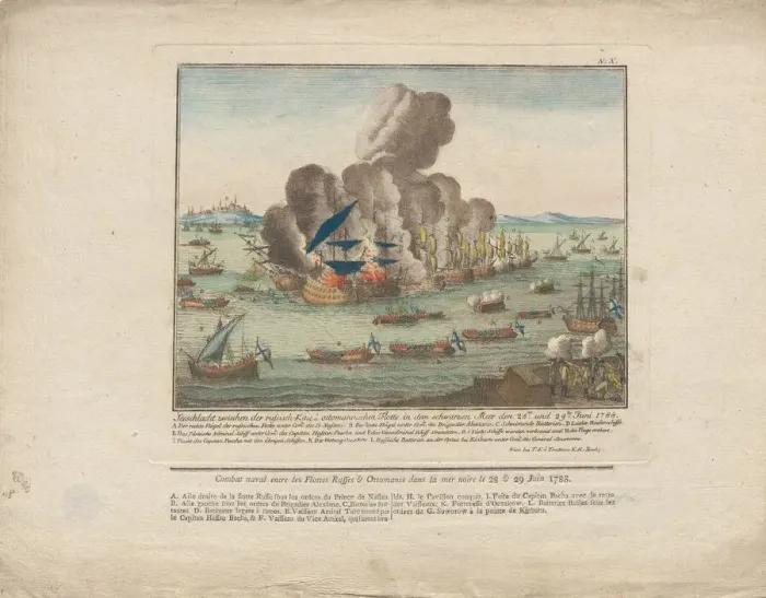 Framed Print : Naval battle between the Russian and Ottoman fleet in the Black Sea on June 28 and 29 Framed Print : Naval battle between the Russian and Ottoman fleet in the Black Sea on June 28 and 29