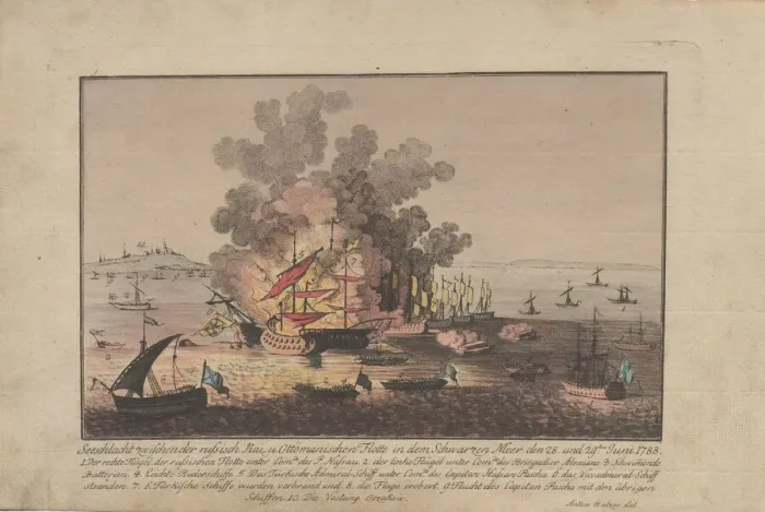 Framed Print : Naval battle between the Russian and Ottoman fleet in the Black Sea on June 28 and 29 Framed Print : Naval battle between the Russian and Ottoman fleet in the Black Sea on June 28 and 29