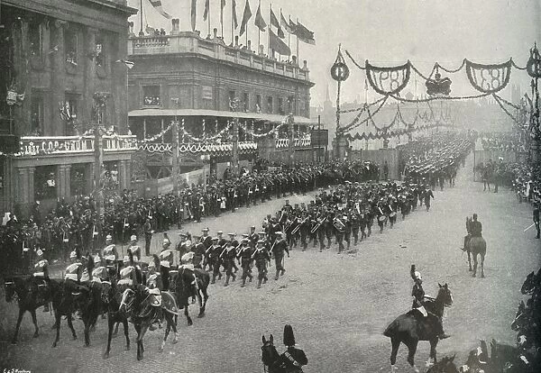 The Naval Contingent Crossing London Bridge into Southwark, London, 1897. Artist