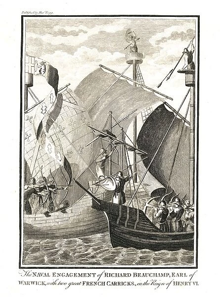 Naval Engagement against two great French Carricks by Richard Beauchamp Earl of Warwick in the reign
