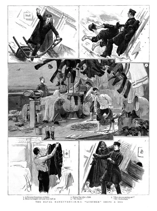 Framed Print : The Naval Manoeuvres - HMS'Lurcher Ships a Sea, 1891. Creator: Unknown. The Naval Manoeuvres - HMS'Lurcher Ships a Sea, 1891. Creator: Unknown Framed Print : The Naval Manoeuvres - HMS'Lurcher Ships a Sea, 1891. Creator: Unknown. The Naval Manoeuvres - HMS'Lurcher Ships a Sea, 1891. Creator: Unknown