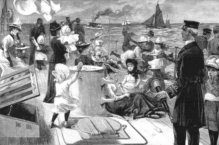 Framed Print : The Naval Manoeuvres; Visiting Day - An Invasion of a Man-of-War, 1891. Creator: Unknown Framed Print : The Naval Manoeuvres; Visiting Day - An Invasion of a Man-of-War, 1891. Creator: Unknown