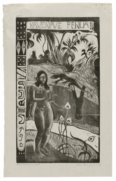 Framed Print : Nave nave fenua (Delightful Land), from the Noa Noa Suite, 1893 / 94, printed 1921 Framed Print : Nave nave fenua (Delightful Land), from the Noa Noa Suite, 1893 / 94, printed 1921