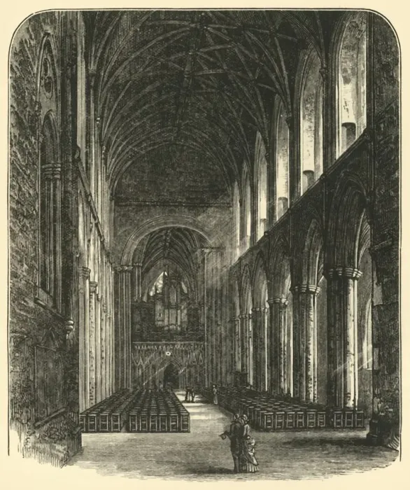 Framed Print : The Nave, Nipon Minster, Looking East, 1898. Creator: Unknown Framed Print : The Nave, Nipon Minster, Looking East, 1898. Creator: Unknown