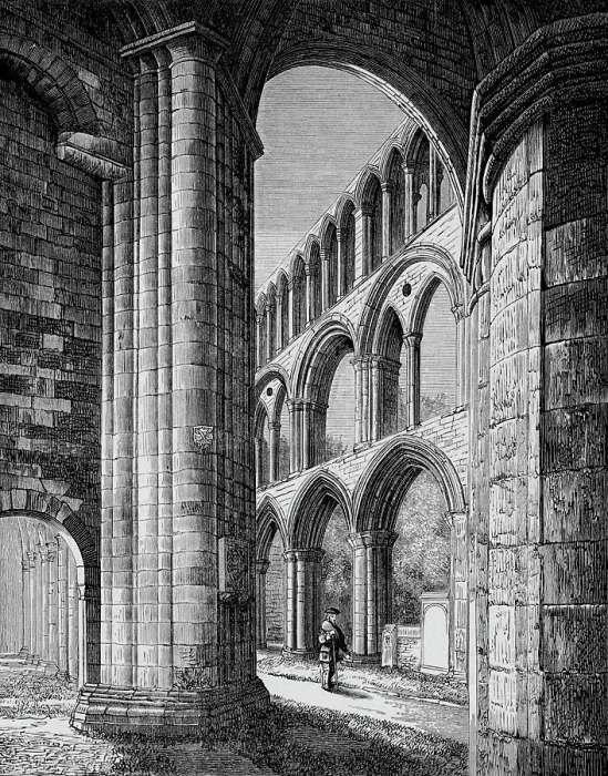 Framed Print : Nave, from South Aisle, Jedburgh Abbey, c1880, (1897). Artist: Alexander Francis Lydon Framed Print : Nave, from South Aisle, Jedburgh Abbey, c1880, (1897). Artist: Alexander Francis Lydon