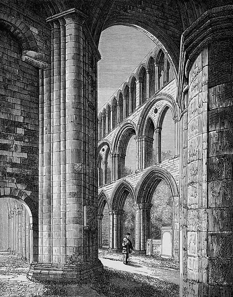 Nave, from South Aisle, Jedburgh Abbey, c1880, (1897). Artist: Alexander Francis Lydon
