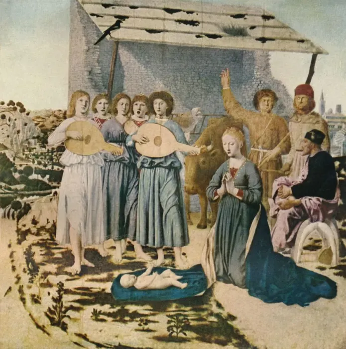 Framed Print : The Navitity, c1470, (1911). Artist: Piero della Francesca Framed Print : The Navitity, c1470, (1911). Artist: Piero della Francesca