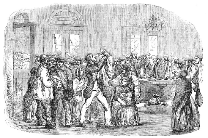 Framed Print : Navvies at the North-Western Railway Terminus, Euston-Square, 1854. Creator: Unknown Framed Print : Navvies at the North-Western Railway Terminus, Euston-Square, 1854. Creator: Unknown