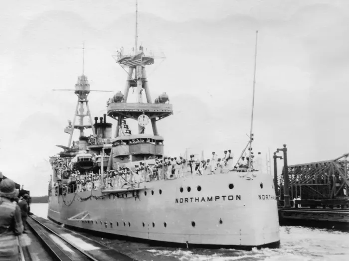 Framed Print : US Navy cruiser USS Northampton (CA-26), Panama Canal, Panama, 1931 Framed Print : US Navy cruiser USS Northampton (CA-26), Panama Canal, Panama, 1931