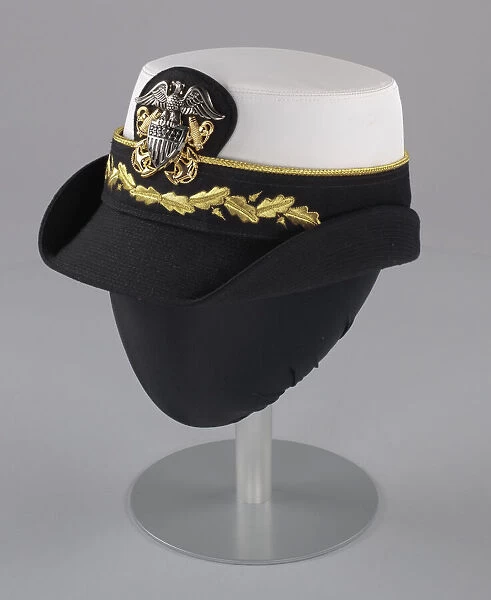 US Navy dress uniform hat worn by Admiral Michelle Howard, 1999