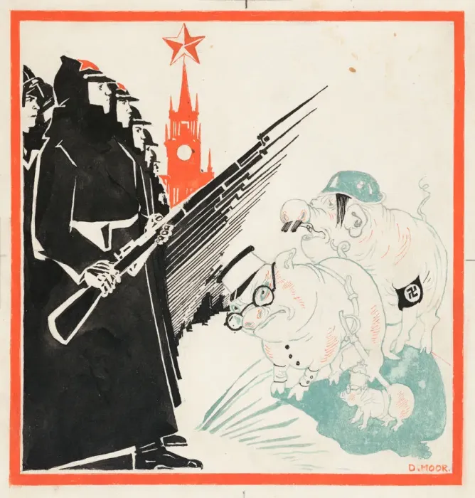 Framed Print : Nazi hogs stopped at the gates of the Kremlin by the Red Army, 1941-1943. Creator: Moor