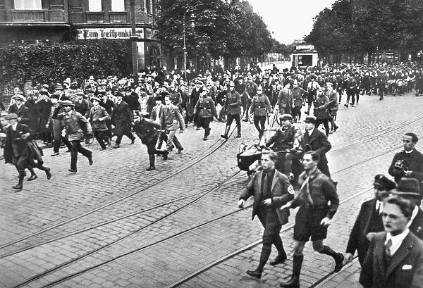 Nazi supporters gather on Martyrs Day, Berlin, 30th September 1928