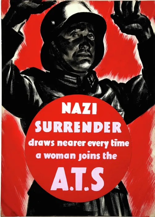 Framed Print : Nazi surrender draws nearer every time a woman joins the A.T.S, WWII poster, between 1939 & 1946 Framed Print : Nazi surrender draws nearer every time a woman joins the A.T.S, WWII poster, between 1939 & 1946