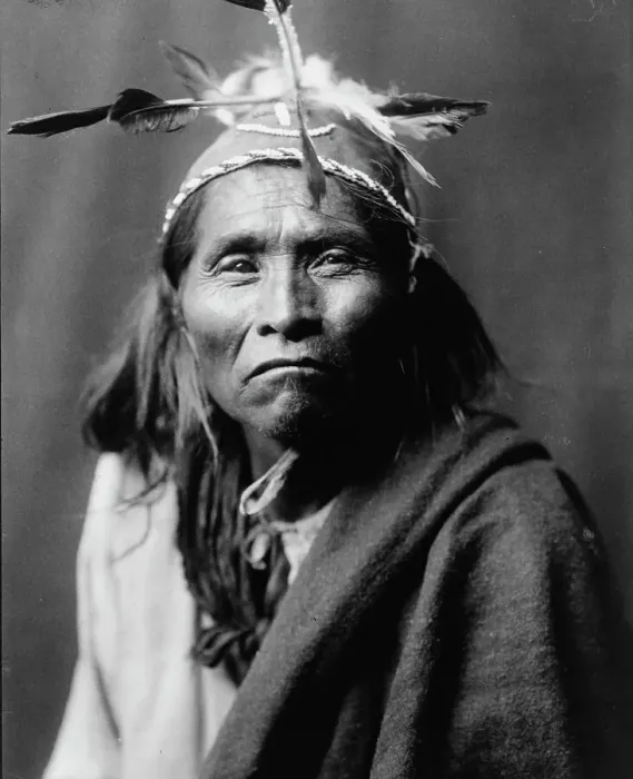 Framed Print : Ndee Sangochonh, Apache Indian, half-length portrait, facing front, c1906. Creator: Edward Sheriff Curtis Framed Print : Ndee Sangochonh, Apache Indian, half-length portrait, facing front, c1906. Creator: Edward Sheriff Curtis