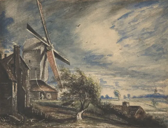Framed Print : A Mill Near Colchester, 1833. Creator: John Constable Framed Print : A Mill Near Colchester, 1833. Creator: John Constable