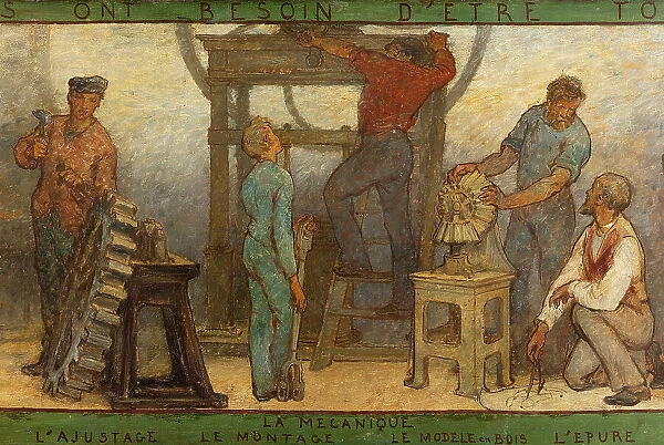 Near or far all trades need to be touched by a reflection of art: Trades: Sketch for the... 1887. Creator: Edmond Eugene Valton