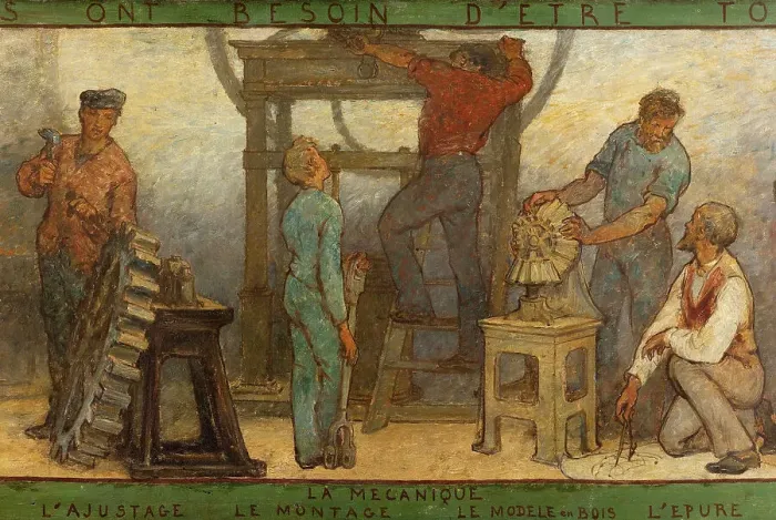 Framed Print : Near or far all trades need to be touched by a reflection of art: Trades: Sketch for the... 1887. Creator: Edmond Eugene Valton Framed Print : Near or far all trades need to be touched by a reflection of art: Trades: Sketch for the... 1887. Creator: Edmond Eugene Valton