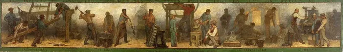 Framed Print : Near or far all trades need to be touched by a reflection of art: Trades: Sketch for the... 1887. Creator: Edmond Eugene Valton Framed Print : Near or far all trades need to be touched by a reflection of art: Trades: Sketch for the... 1887. Creator: Edmond Eugene Valton