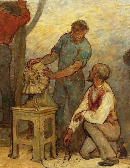 Framed Print : Near or far all trades need to be touched by a reflection of art: Trades: Sketch for the... 1887. Creator: Edmond Eugene Valton Framed Print : Near or far all trades need to be touched by a reflection of art: Trades: Sketch for the... 1887. Creator: Edmond Eugene Valton