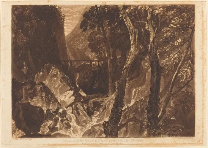 Framed Print : Mill near the Grand Chartreuse, published 1816. Creator: JMW Turner Framed Print : Mill near the Grand Chartreuse, published 1816. Creator: JMW Turner