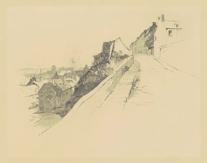 Framed Print : Near Hope Gate, Quebec, 1889. Creator: Charles Herbert Woodbury Framed Print : Near Hope Gate, Quebec, 1889. Creator: Charles Herbert Woodbury