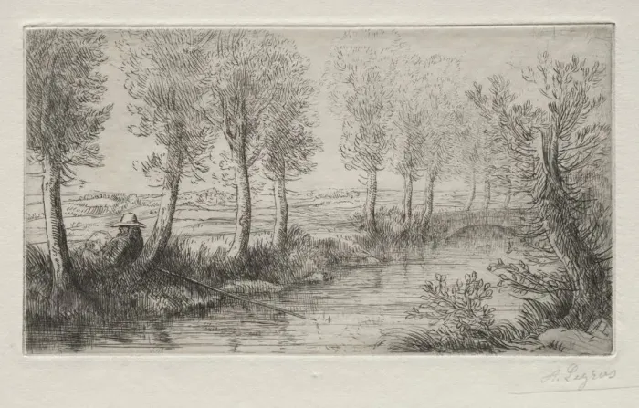 Framed Print : Near the Mill. Creator: Alphonse Legros (French, 1837-1911) Framed Print : Near the Mill. Creator: Alphonse Legros (French, 1837-1911)
