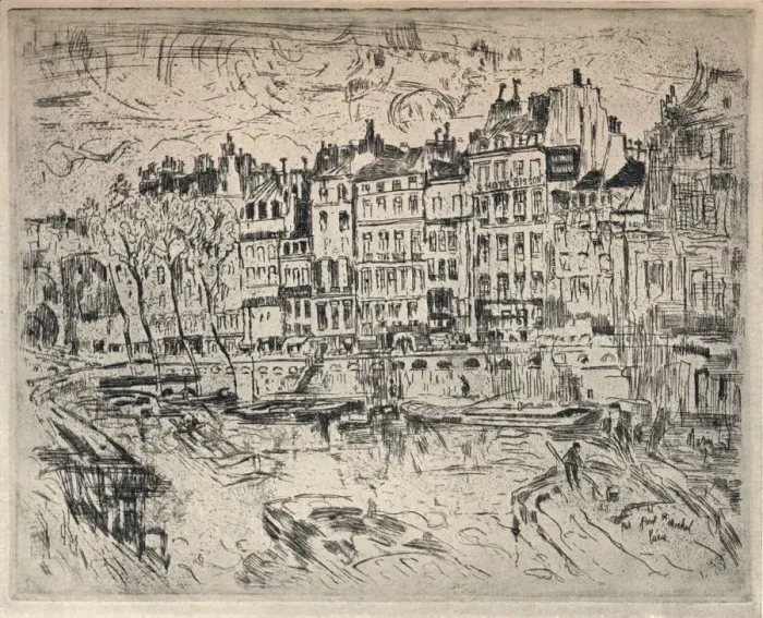 Framed Print : Near the Pont St Michel, 1915. Artist: John Marin Framed Print : Near the Pont St Michel, 1915. Artist: John Marin